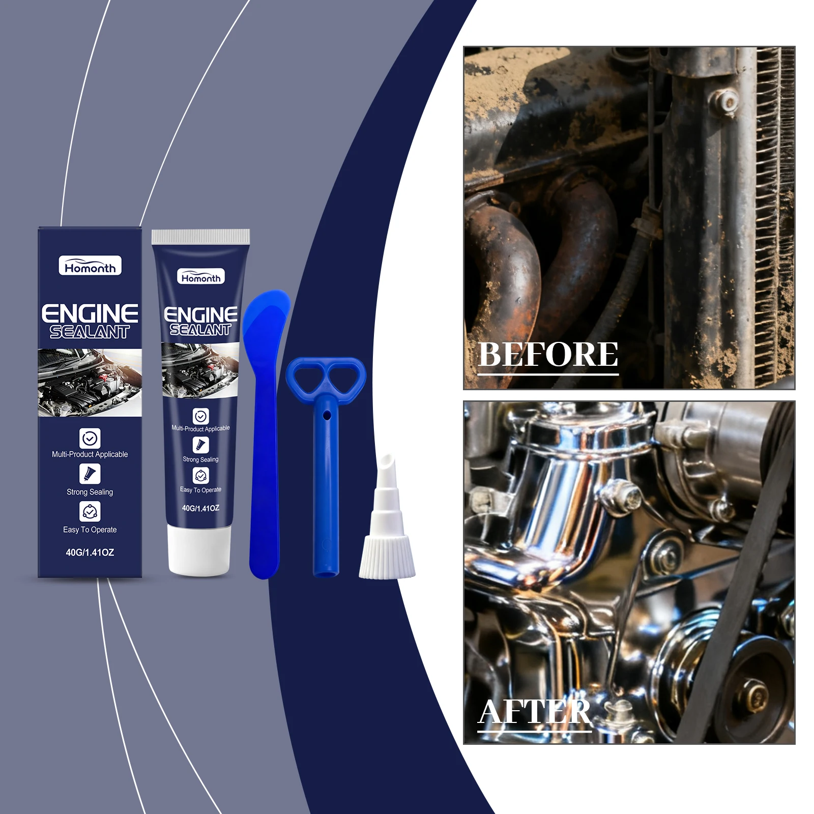 Engine Filler High Temperature Sealant Leak Sealer DIY Auto Repair Gasket Area Sealant Vehicle Maintenance