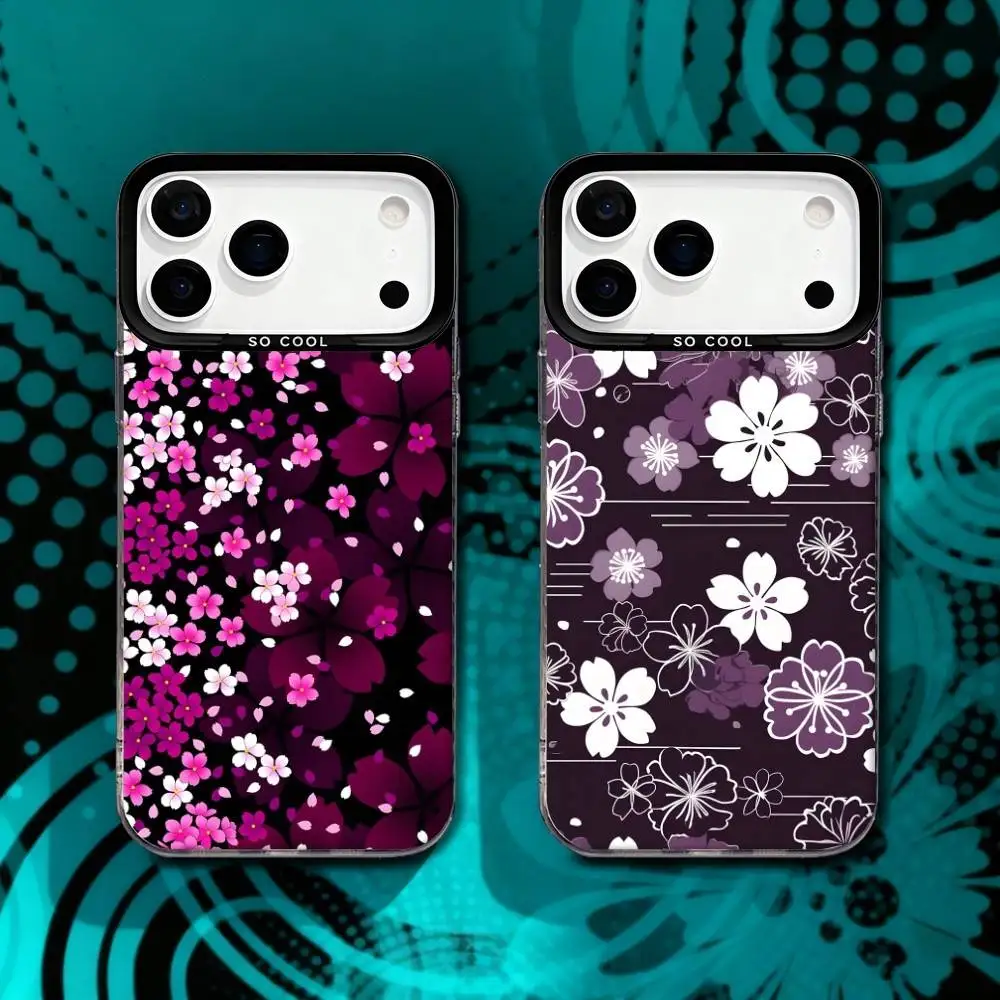 

C-Cherry Blossom Pink Flowers For iPhone 17,16,15,14,13,12,11,X,8,7,Pro,Max,Plus,SE4,Air,Mini Durable Hard Shell Matte
