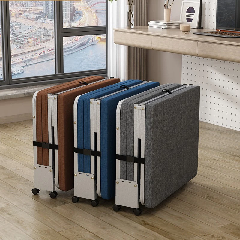 Four fold bed office nap bed nap tool factory directly operated office nap bed carrying wheeled marching bed