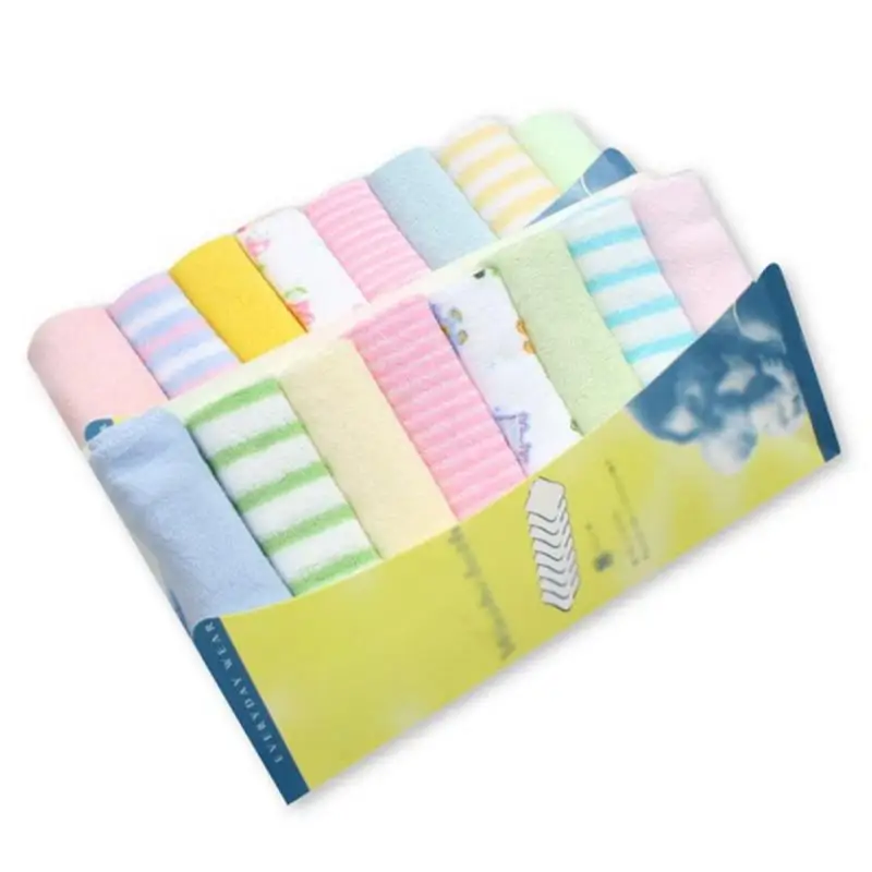 New 8pcspack Cotton Baby Nursing Towels Baby Bibs Handkerchief Towel Washcloth Newborn Boys Girls Feeding Cotton Bibs For Kids