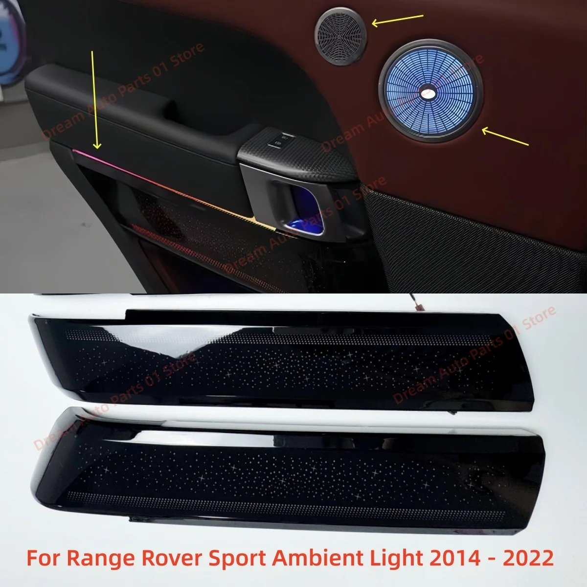 Car door trim strip For Range Rover Sport 2014-2022 RHD Ambient Light Kit Luminescent Cover Plate reading Light Auto accessories
