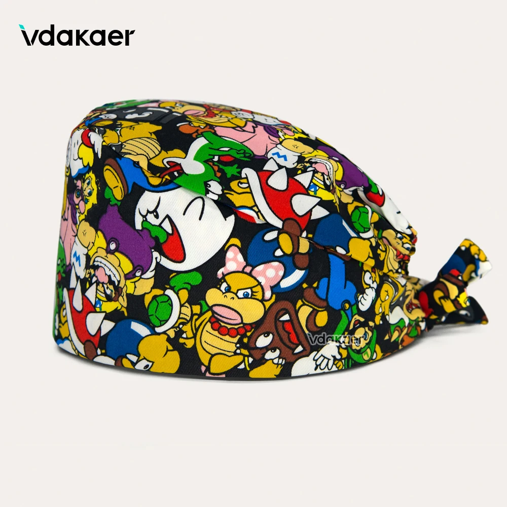 cute printing scrub hat WOMEN and man surgical cap nursing nurses hats gorro enfermera medical accessories