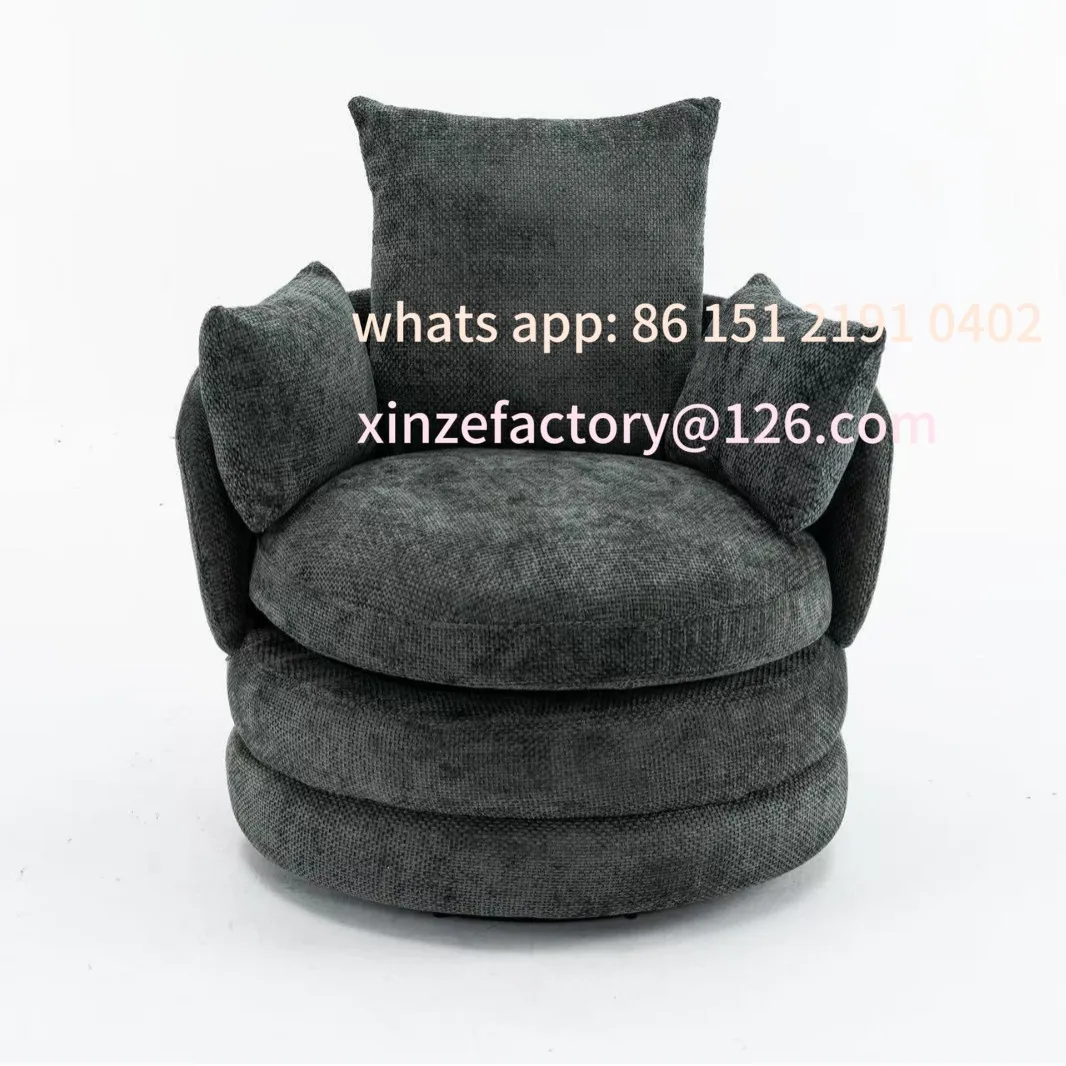 Customizable burger sofa 360 ° rotating living room bedroom lazy stool large solid wood frame