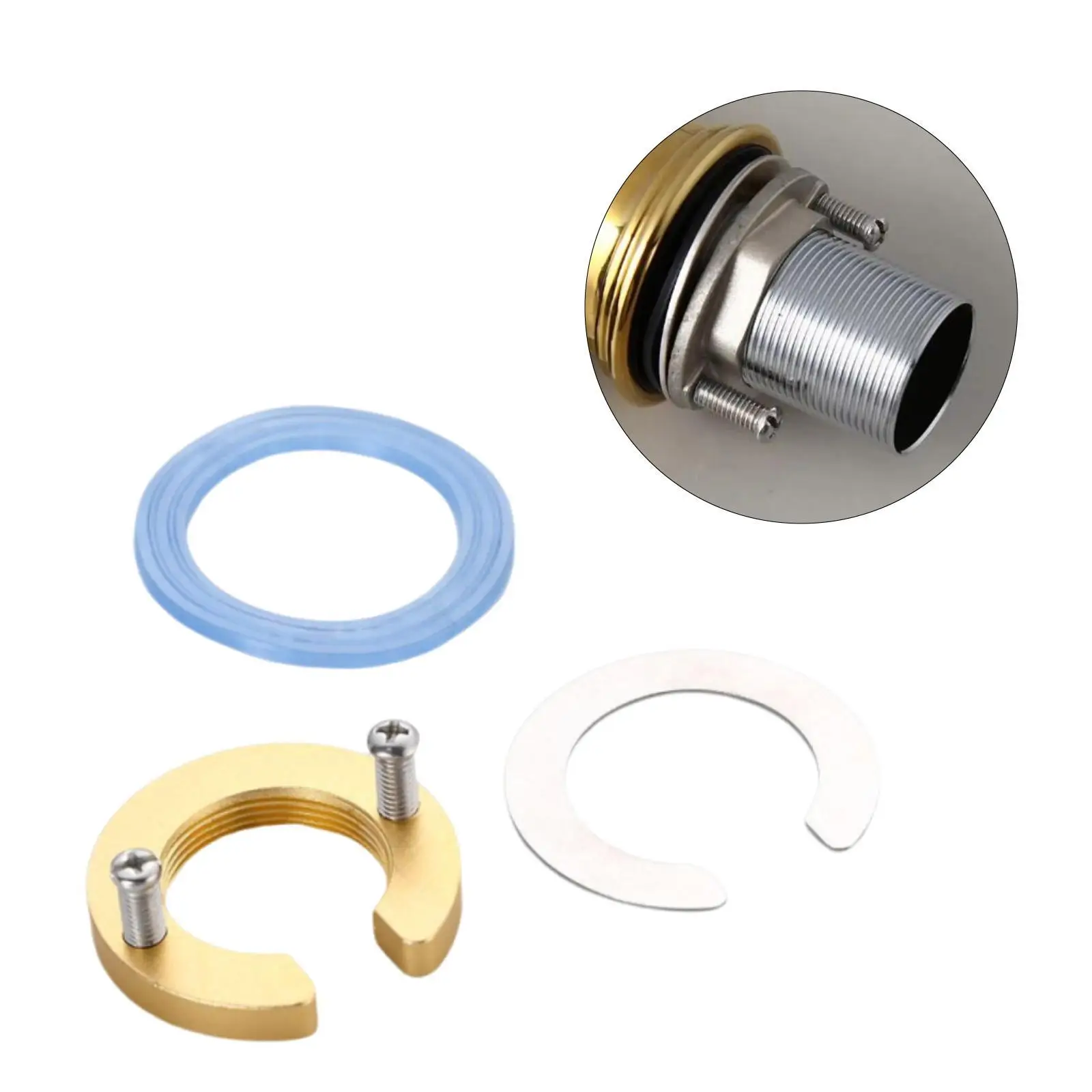 Kitchen Faucet Anti Loosing Nut Fitting Kit for Washbasin Multifunctional Accessory ID 1.2inch Hot Cold Tap Fixer Locking Nut