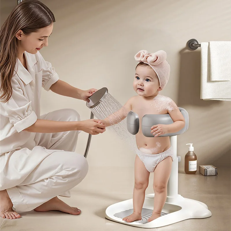 Baby Shower Stand Adjustable Height Baby Washing Stand Non-Slip Baby Bath Standing Shower For Infants And Toddlers 6-36 Months
