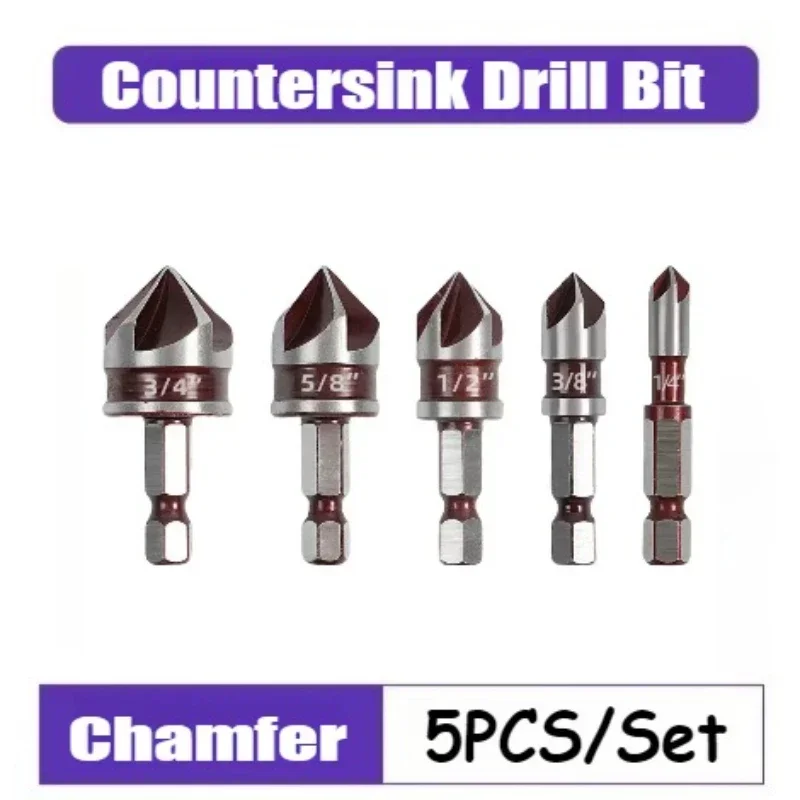 Hexagonal Shank Design Softwood Countersink Smoother Drilling Countersink Drill Bit Set Mild Steel Softwood Data