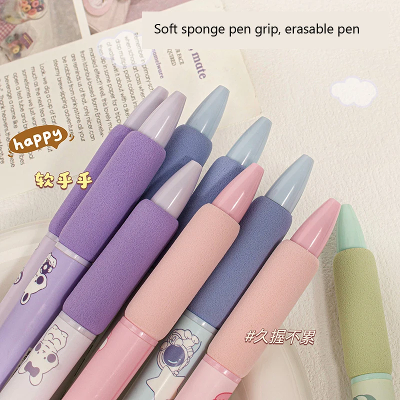 Imagem -04 - Cute Erasable Blue Ink Pen Soft Grip Pen Escrita Suave de Secagem Rápida Canetas Elegantes Acessórios de Escritório Papelaria Estética Pcs