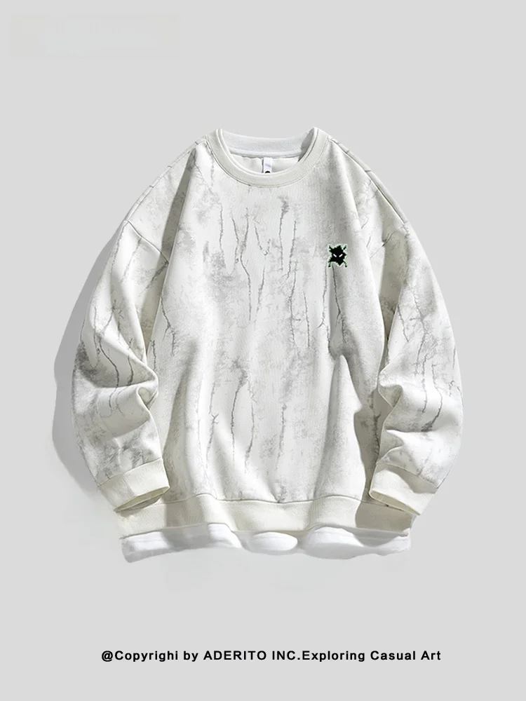 

Youthful Energy round Ne Sweatirt ex Loose Printed Overhead Casual Top Trendy Streetwear Cotton Long Sve Spring Au...