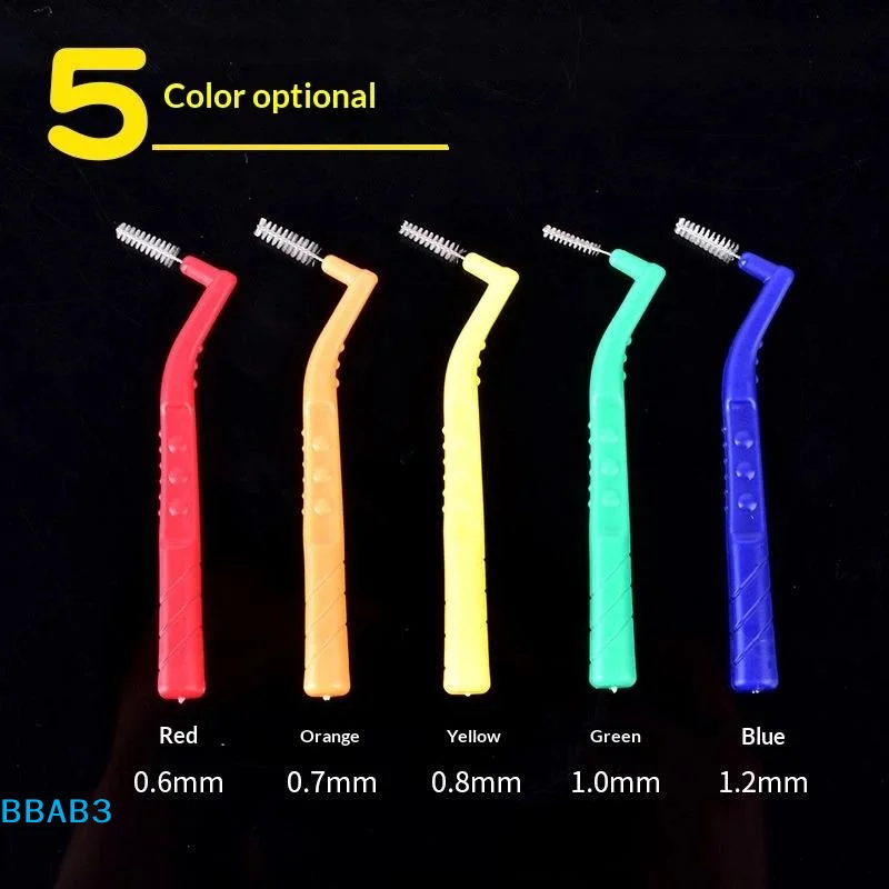 20Pcs 0.6-1.2mm L Shape Interdental Brush With Box Orthodontic Dental Tool Teeth Cleaning Toothpick Oral Hygiene Dental Flosser