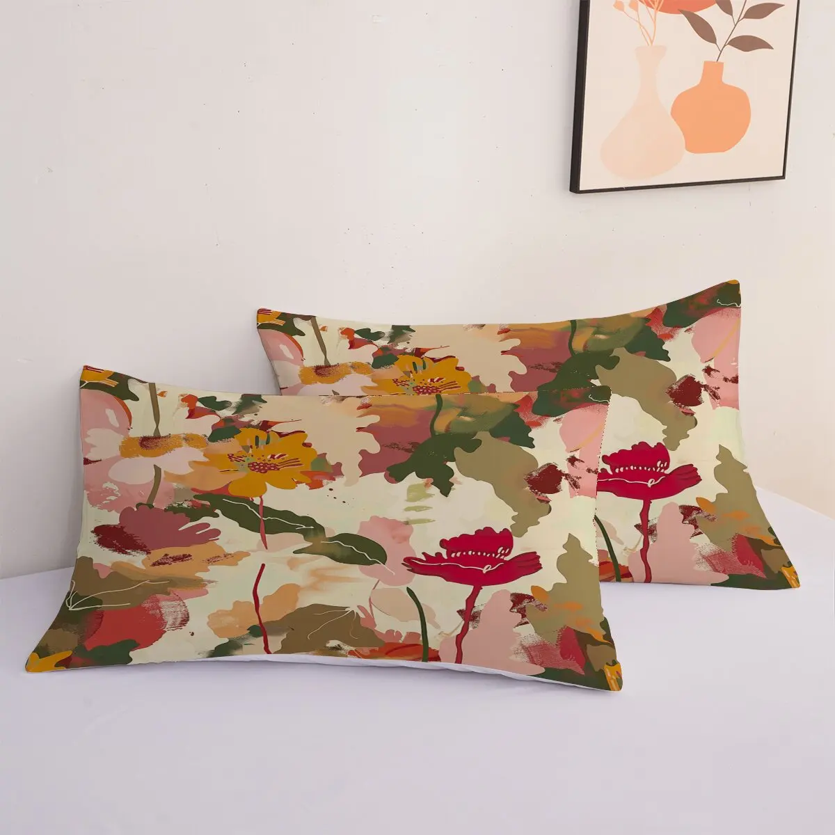 Floral pattern  Down comforter set large size  abstract wallpaper  1 duvet cover and 2 pillowcases