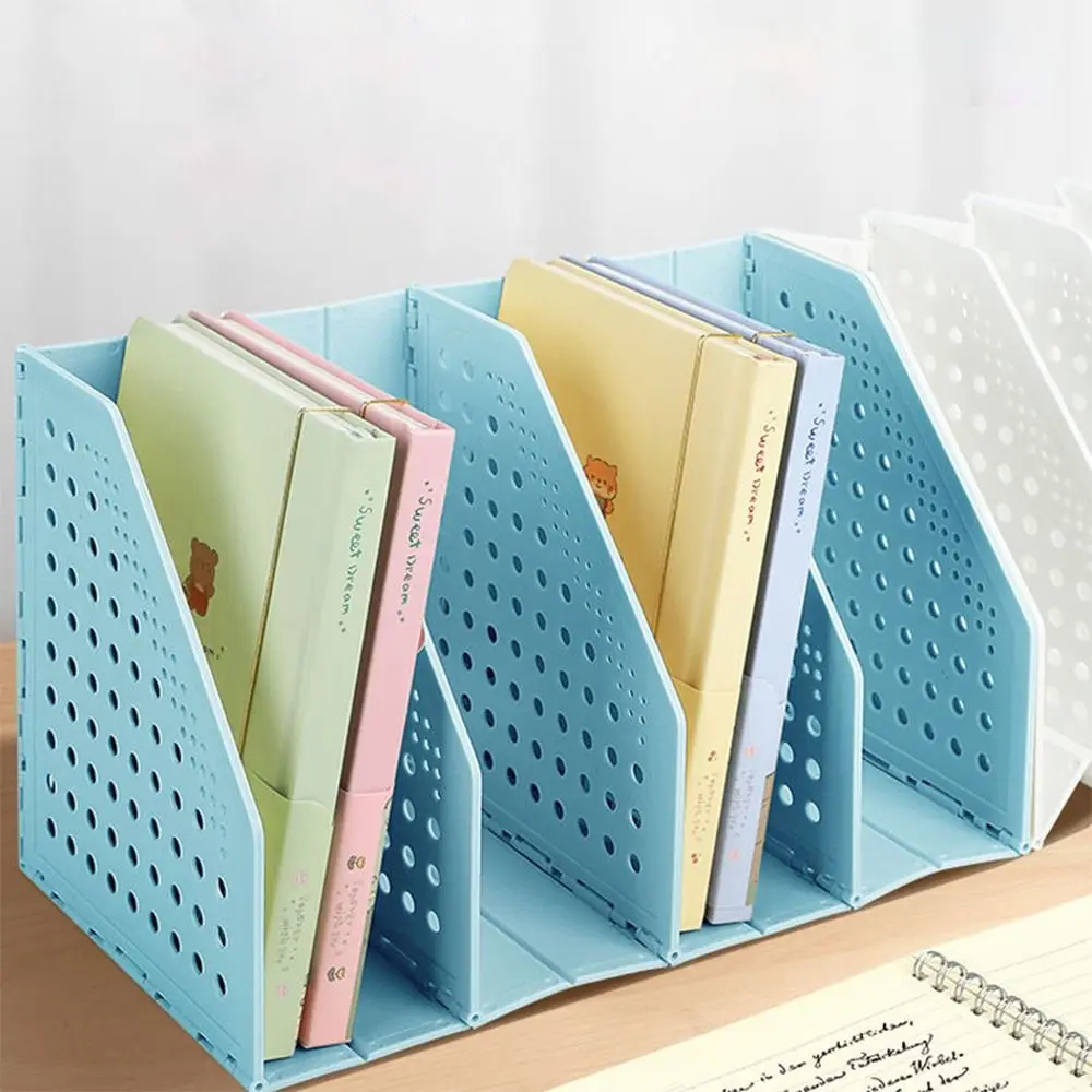 Imagem -02 - Estante Dobrável com Suporte de Arquivo Retrátil File Organizer Armazenamento Rack Creative Retract Zoom Desktop Acordo Bookend