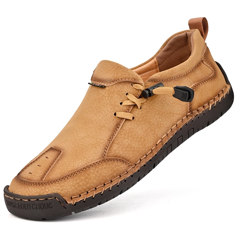 New arrival Handmade Leather Men Shoes Casual Slip On Loafers Breathable Shoes Men Flats Hot Sale Moccasins Tooling Shoes