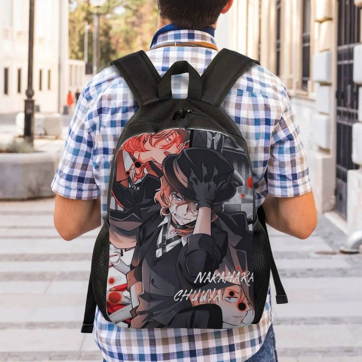 Bungou Stray Dogs Nakajima Atsushi TV Series Chuuya Nakahara Backpack Student Boy Girl BookBag School Bag Computer Shoulder Bags