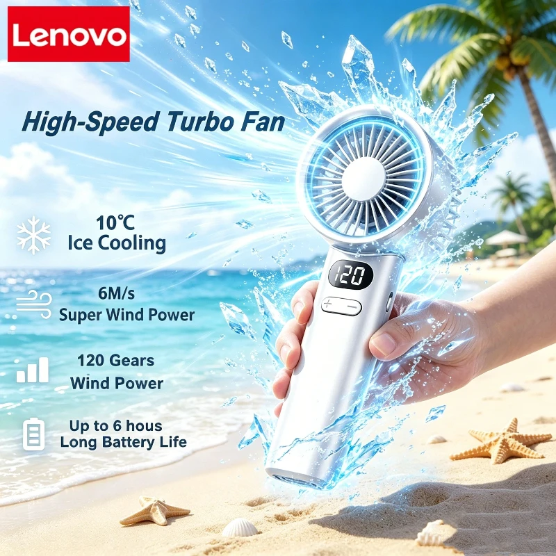 Lenovo Ultra Handventilator 100 Windgeschwindigkeiten Einstellbar USB-Aufladung Mini Outdoor Turbo Langlebiger Hochgeschwindigkeitsventilator
