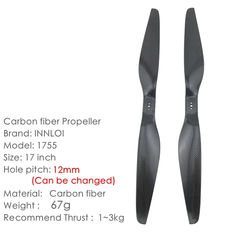 XAERO 17 inch 1755 Carbon Fiber 2-Blade Propeller for 5408 Motor