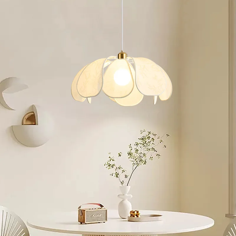 Japanese Retro Printed Bedroom Hanging Pendant Lamp Nordic Modern Living Room Study Board Room Decor Chandelier LED E27 Lights