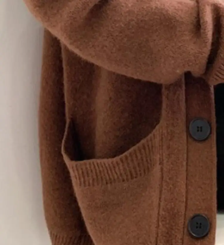 Women Spring Cardigan With Pockets Clothing Soft and Comfortable Coat Knitted V-Neck Long Cardigan Female Sweater Jacket