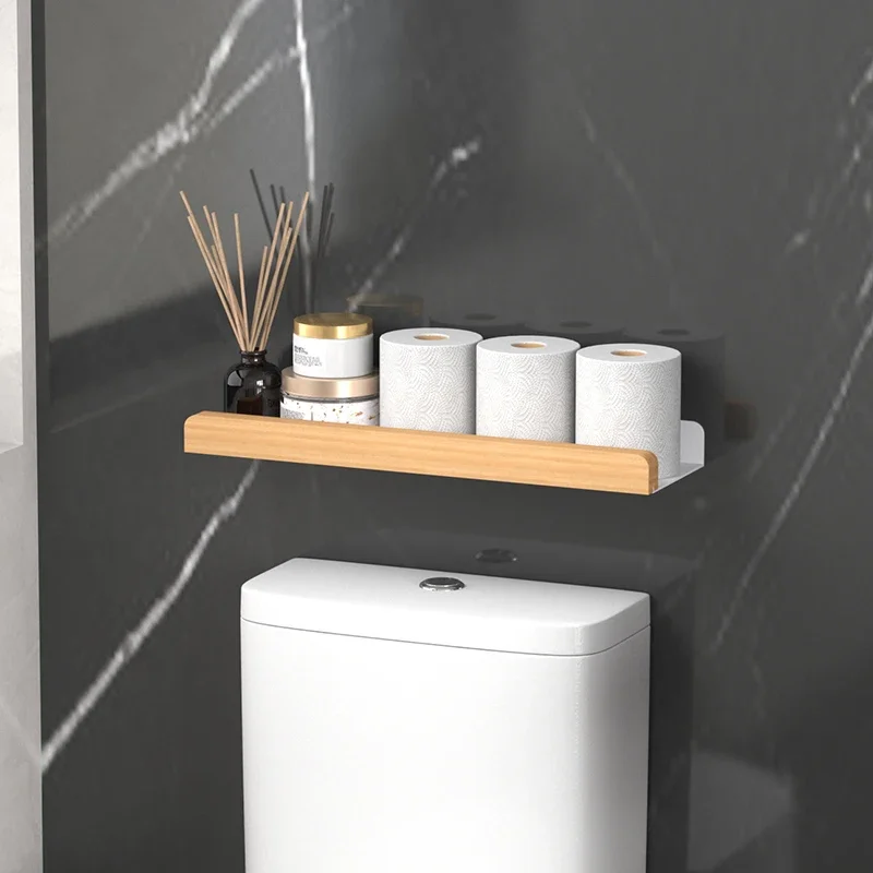 Living Room Accessory Storage Rack, Bathroom Storage Rack Wall Mounted, Non Perforated Bathroom Storage Rack Above the Toilet