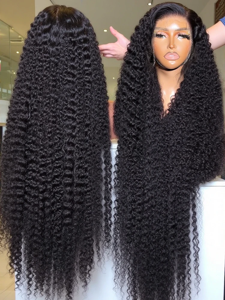 

200 Плотность Глубокая Волна 13x6 HD Парик Фронта Шнурка Человеческих Волос Прозрачный 30 40 Дюймов Вьющийся Парик Фронта Шнурка Для Женщин Предварительно Сорванный