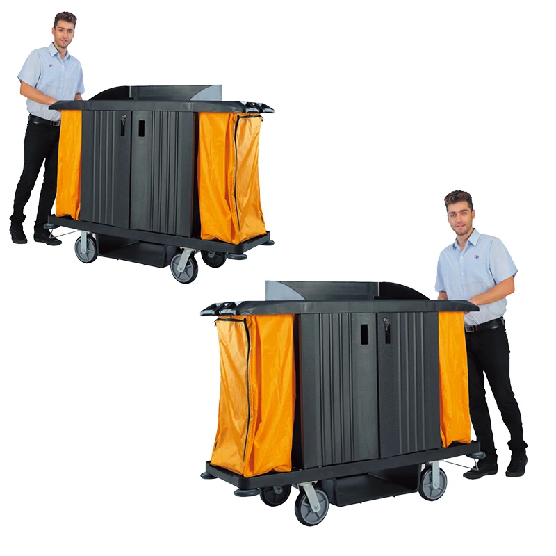 Competitive Housekeeping Commercial Janitor Trolley Cleaning Cart Guest Room Service Cart With Cheap Price