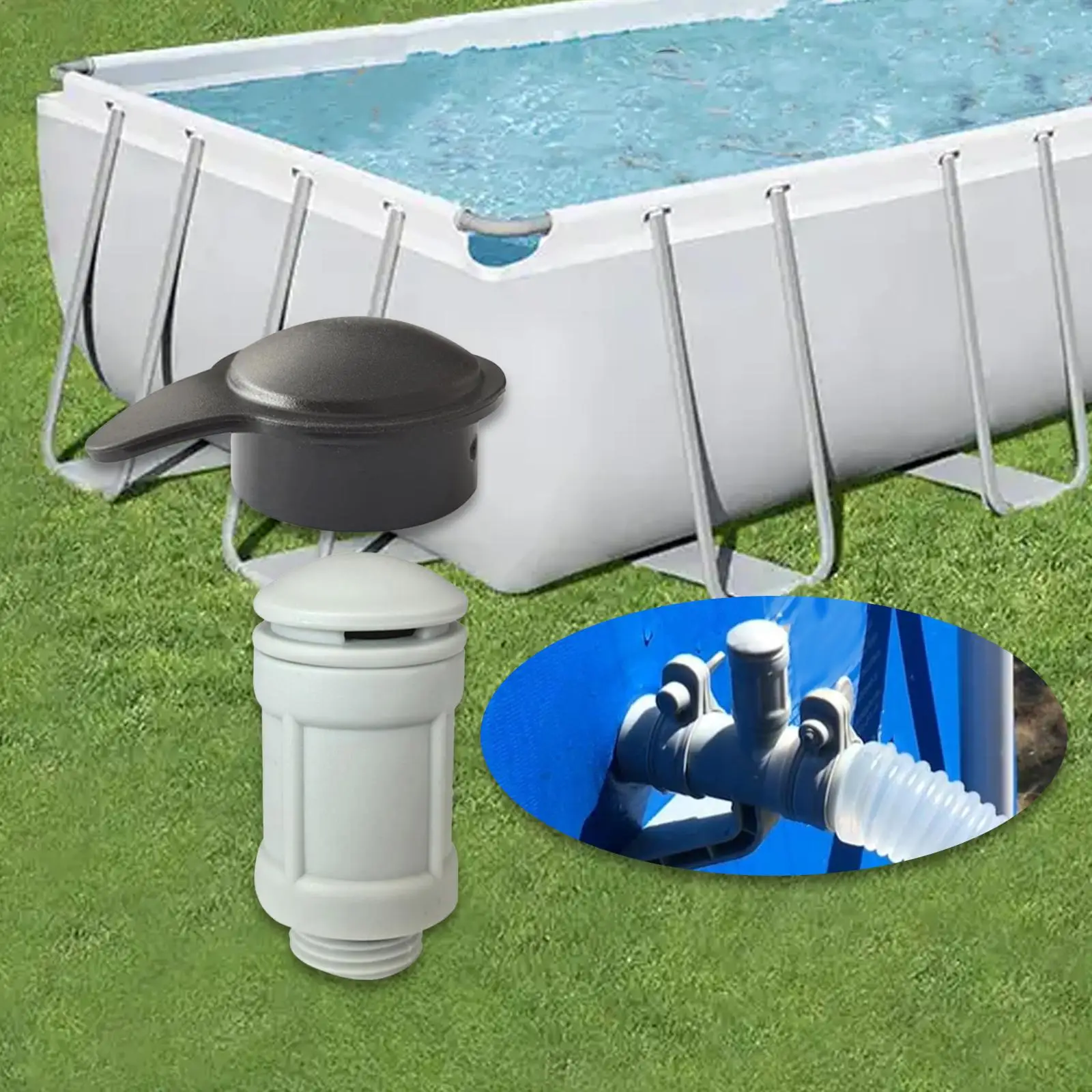 에어 제트 밸브 캡은 설치가 쉽고 어댑터를 직접 대체할 수 있습니다. 뒷마당 마당 가정 수영장 유지 관리를 위한 경량 예비 부품입니다.