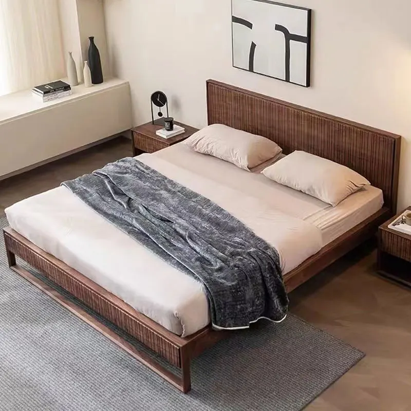 

Customizable Nordic all solid wood bed modern minimalist