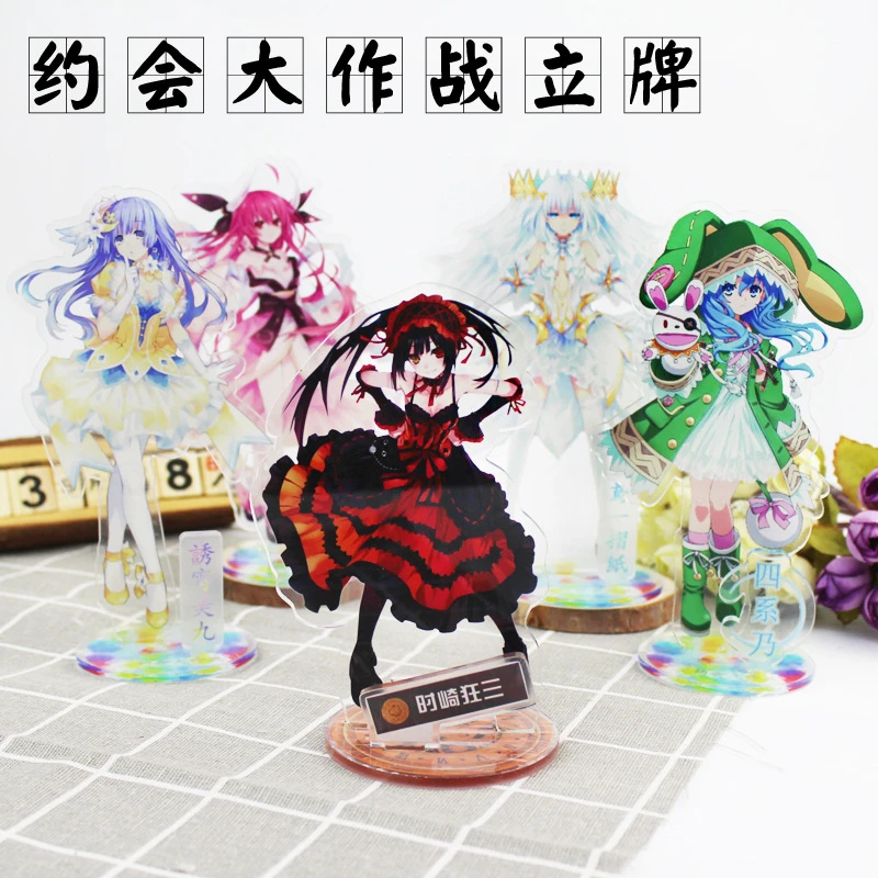 

Tokisaki Kurumi Kotori Itsuka Acrylic Figure Stand Model Toys HD Stand Anime Date A Live V peripheral Desk Decor Collection 15cm