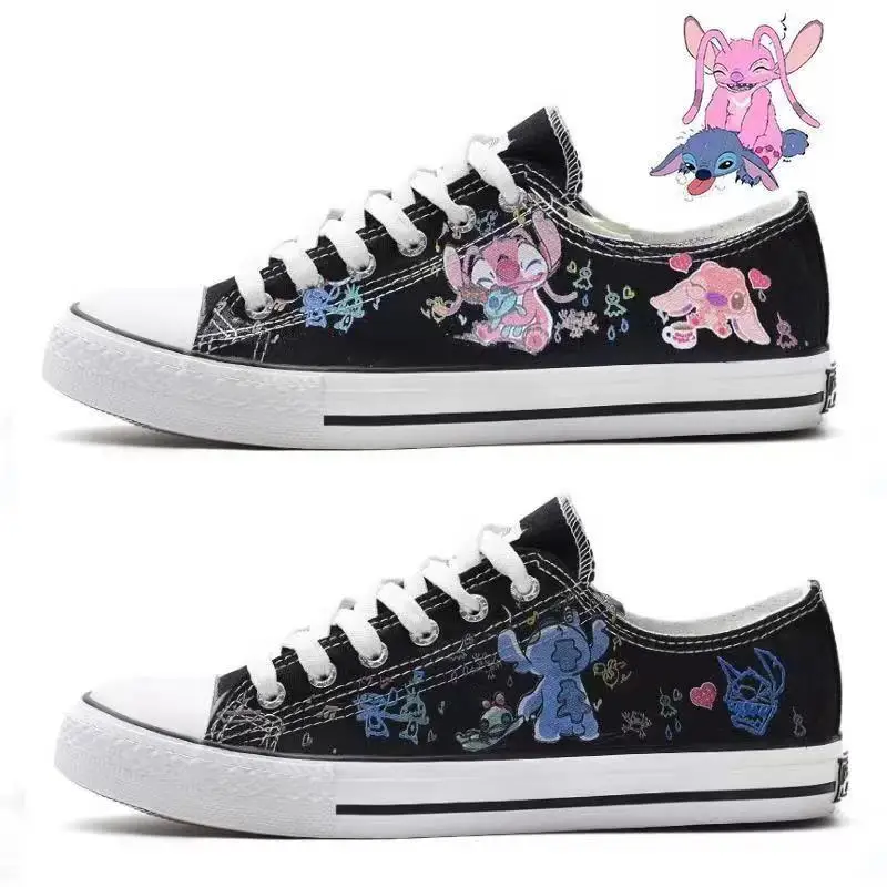 

Kawaii Disney Stitch Canvas Shoes Cartoon Spring Autumn Couple Sneakers Cute Skateboard Girl Student Versatile Casual Sneakers