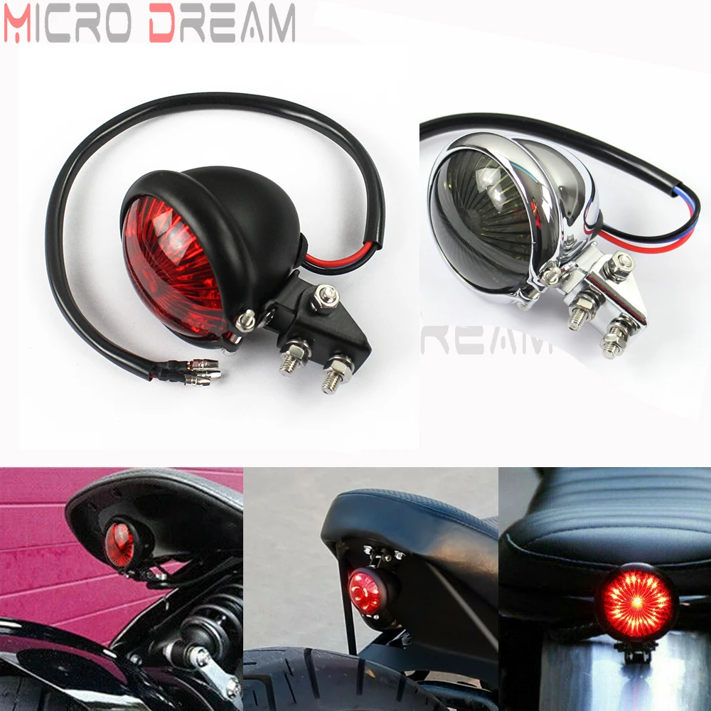 

Задний светодиодный фонарь для мотоцикла, стоп-сигнал с красным дымом для Harley Bobber Cafe Racer Scrambler Chopper