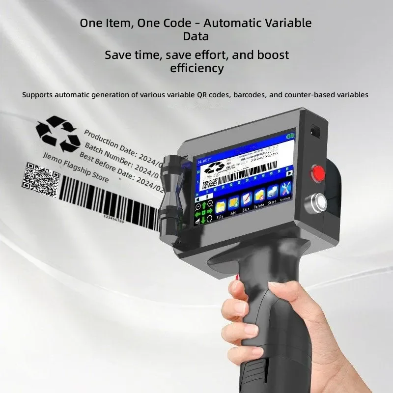 Handheld Inkjet Printer Automatic Coding Machine Industrial Marking Device for Assembly Line Barcode Expiry Date Batch Number