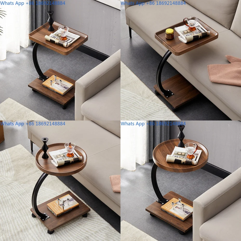 

Luxury Creative Adjustable Side Table for Living Room Minimalist Balcony Corner Square Coffee Table Portable