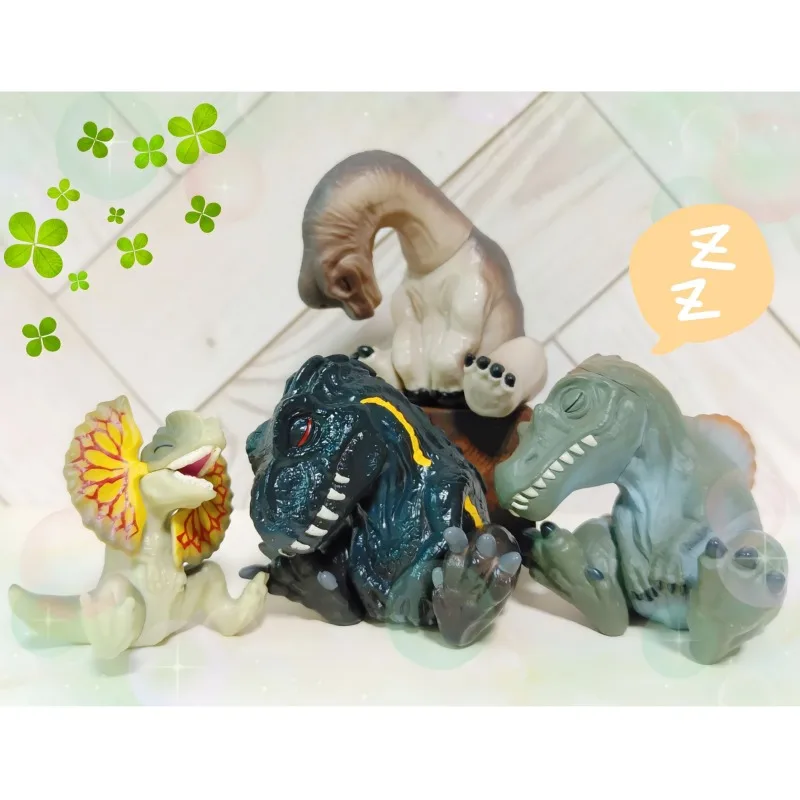 Kawaii japon Gashapon Figurine Anime dinosaure endormi Figurine mignon Capsule jouets poupée Miniature modèle cadeau