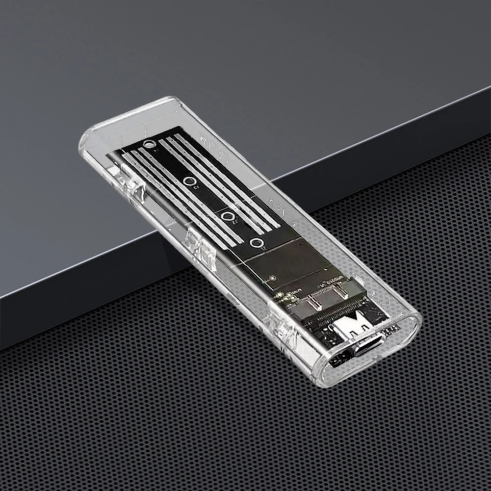 M.2 NGFF SATA Type C 3.1 Transparent External SSD Case 10Gbps Hard Disk Case External SSD Adapter for 2230/2242/2260/2280