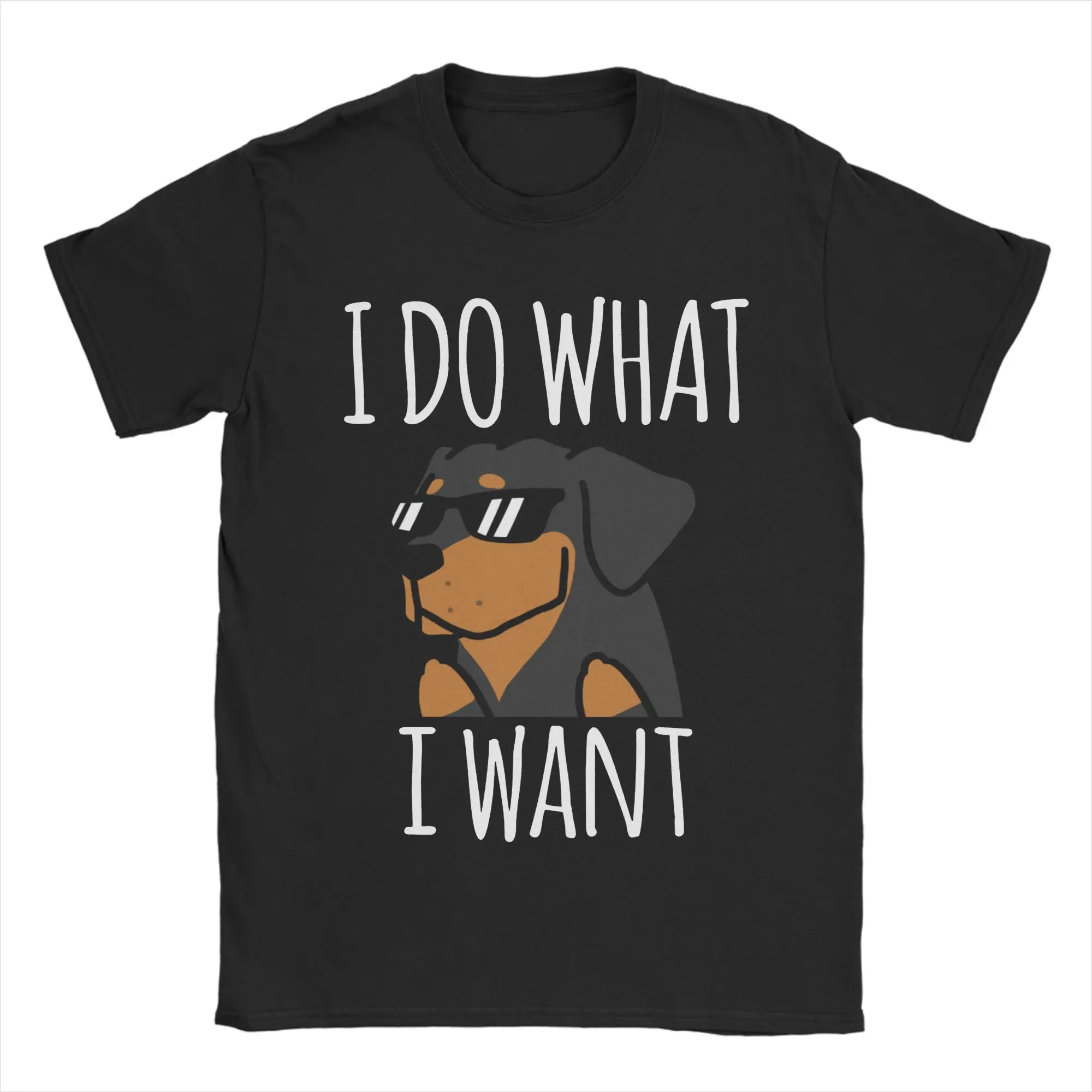 Funny I Do What I Want Rottweiler Dog T-Shirts Men  Vintage Cotton Tees O Neck Short Sleeve T Shirts Printed Clothes