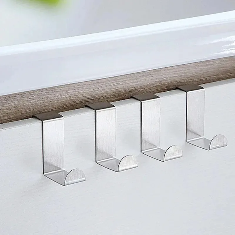 1/3/6Pcs Z-Shaped Bathroom Cabinet Door Hook Stainless Steel Door Rear Hanger Keychain Coat Hook Home Kitchen Accessories