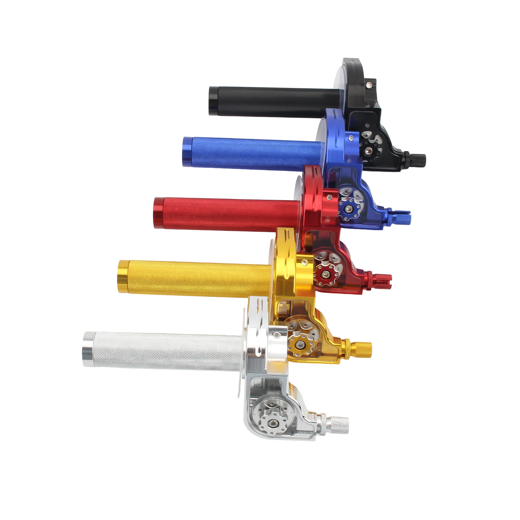 AliExpress PowerMotor Motorcycle Accelerator Throttle 22mm CNC Grips Handlebars Aluminum Universal M10*1.5 Accessories Motocross Scooter Dirt Bike