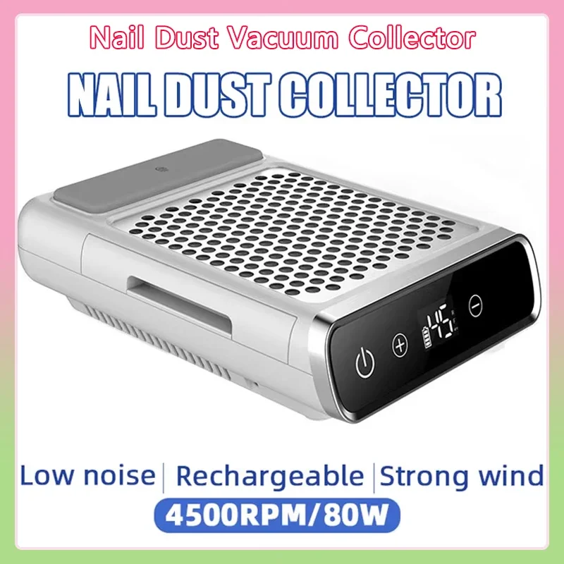 

Powerful Nail Dust Vacuum Collector Professional Nail Dust Extractor With Reusable Filter Manicure Equipment Adjustable Speed