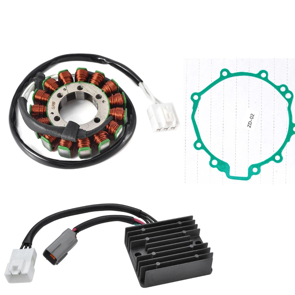 

ZX 6R Ninja600 Stator Coil Gasket Kit +Voltage Regulator Rectifier for Kawasaki ZX600 Ninja 600 ZX6R ZX-6R 2007-2008