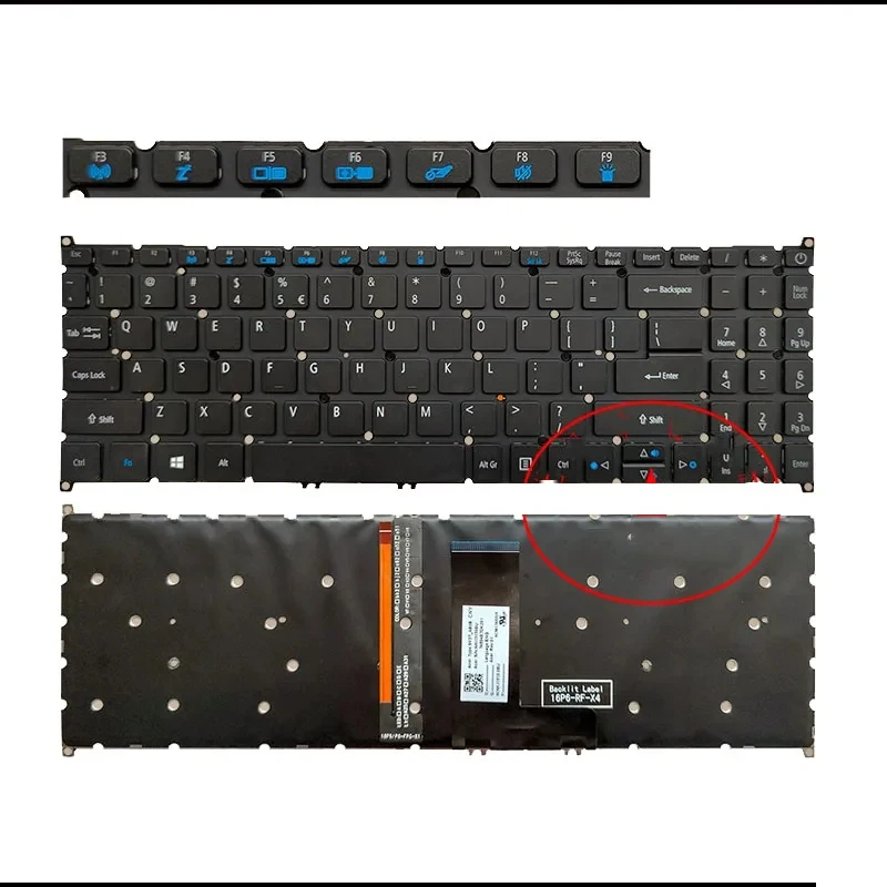 H+US/Backlight/Keyboard For Acer Aspire A515-43 43G 44 44G 45 45G 46 52 56 Aspire A315-23 55 S50-51 series Black Color