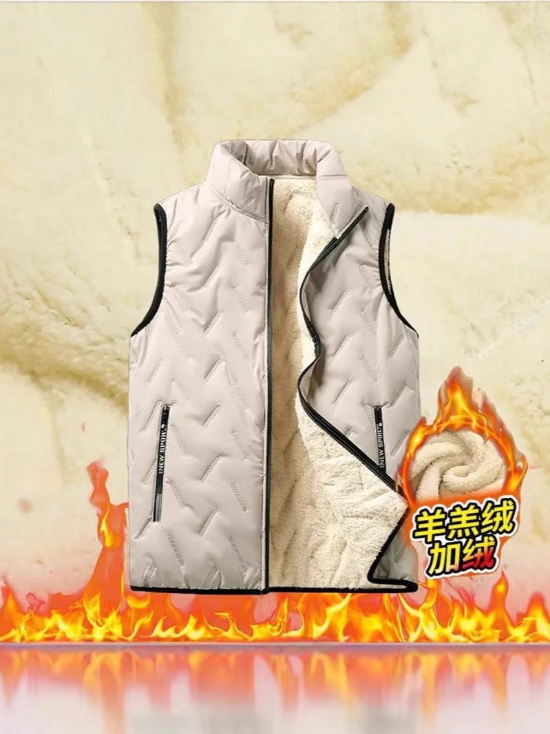 

Мужской жилет Thiened Fce: теплый, осенне-зимний, модный, укороченный, на молнии, цветной, из полиэфирного волокна