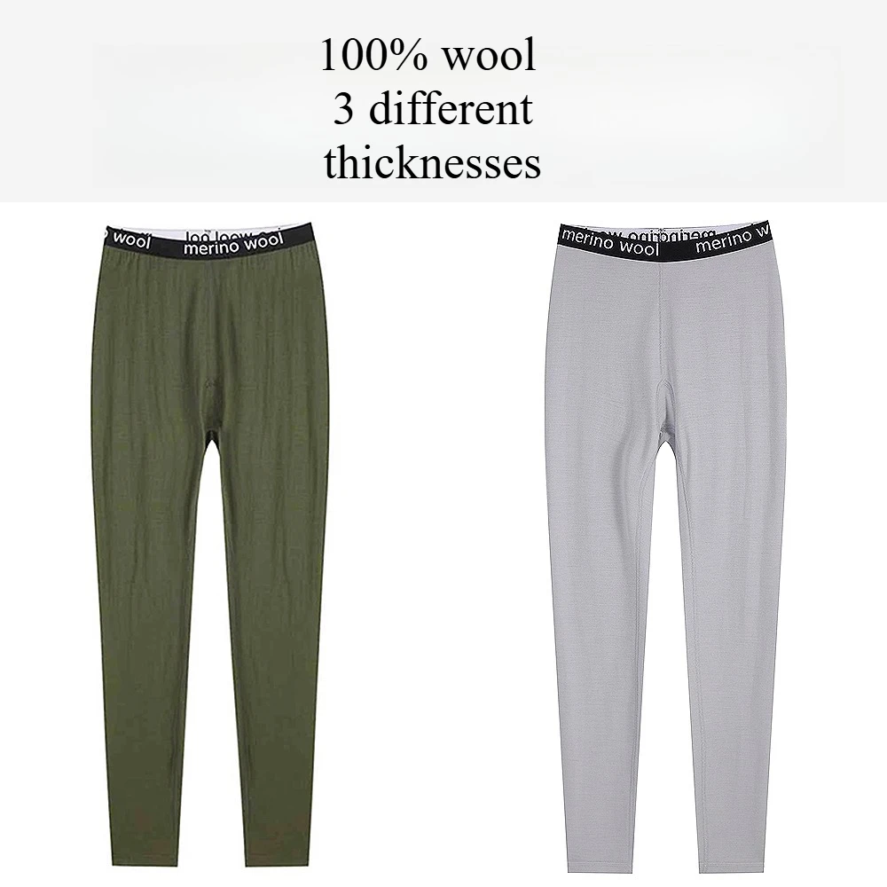 Merino wool quick-drying pants women's outdoor mountaineering double-sided cloth leggings winter breathable warm long johns