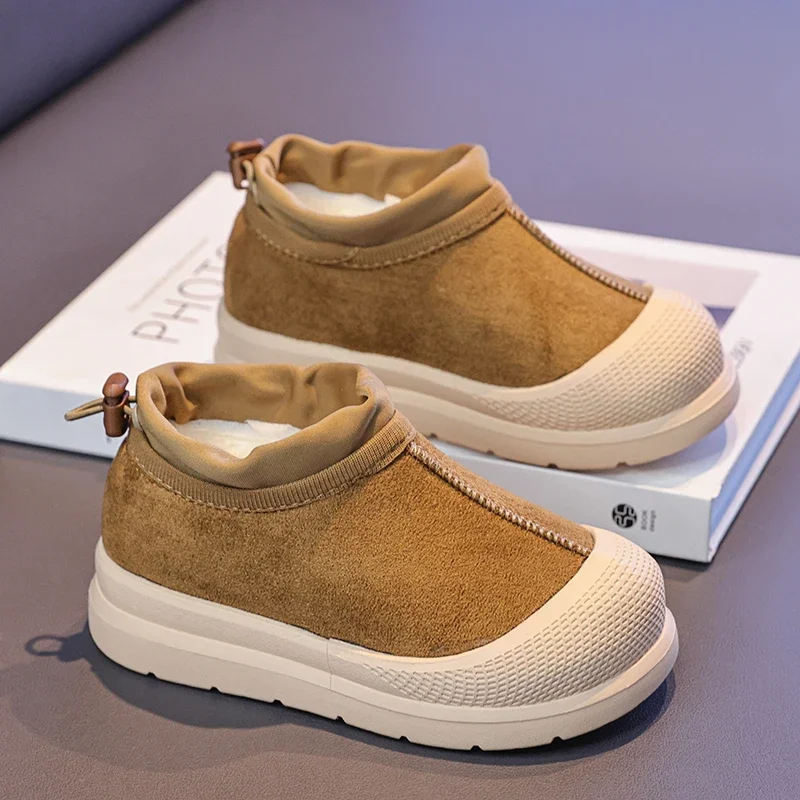 أحذية الثلوج الشتوية من جلد الغزال للدفء، أحذية للأولاد والبنات للطلاب، أحذية الخريف للرجال والنساء، أحذية قطنية للأطفال #6