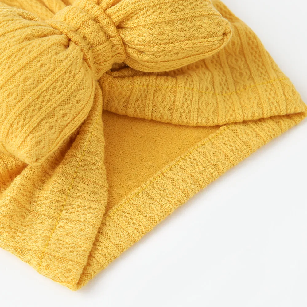 Adorável bowknot malha chapéu do bebê bonito cor sólida bebê meninas meninos chapéu turbante macio recém-nascido infantil boné tricô beanies cabeça