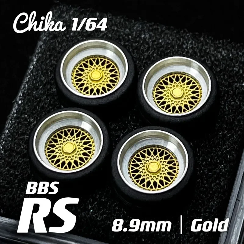 

1/64 Chika Rs 8,9 мм Золотая вторая модификация статическая поза ступицы колеса детская модель автомобиля модификация игрушка