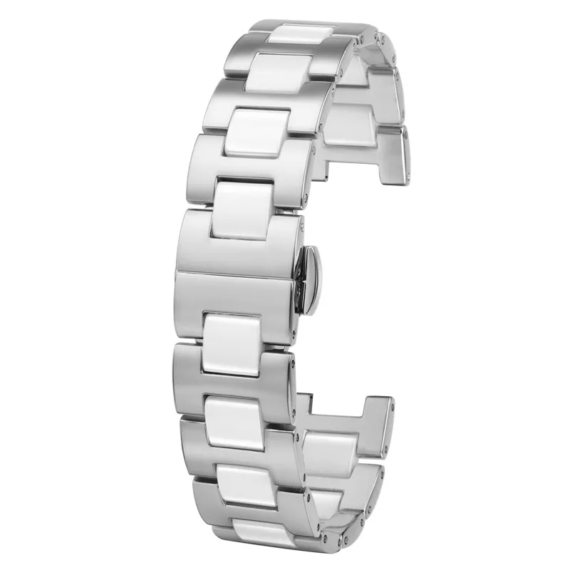 Pulseira de cerâmica côncava 20*11mm 18*10mm 16*8mm para gucci omega gc guess cartier pasha notch pulseira unissex acessórios