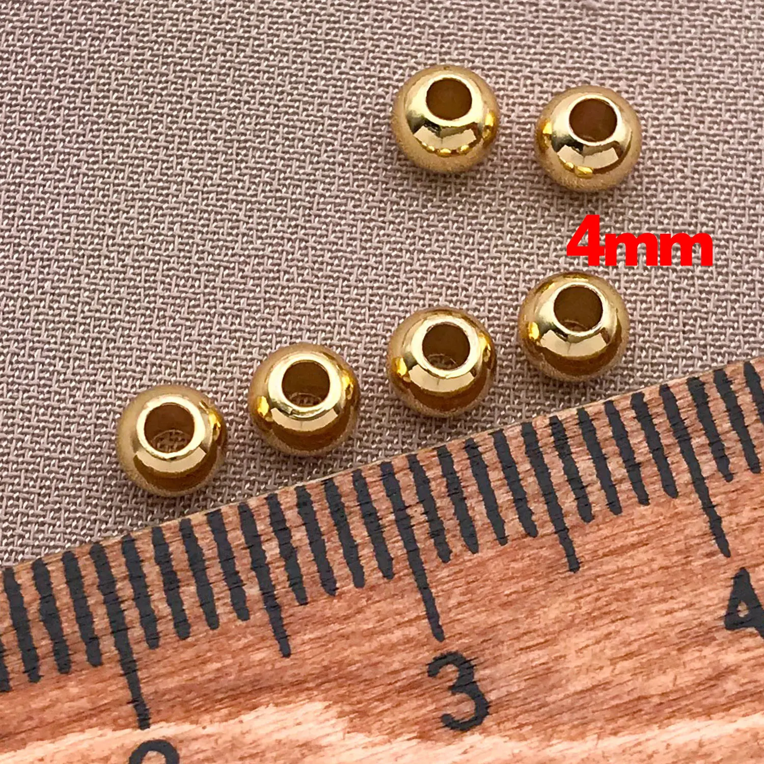 100pcs 4mm Gold/Silver/White k/ Rose Gold Solid Copper Beads DIY Necklace Bracelet Jewelry Spacer Beads Accessories