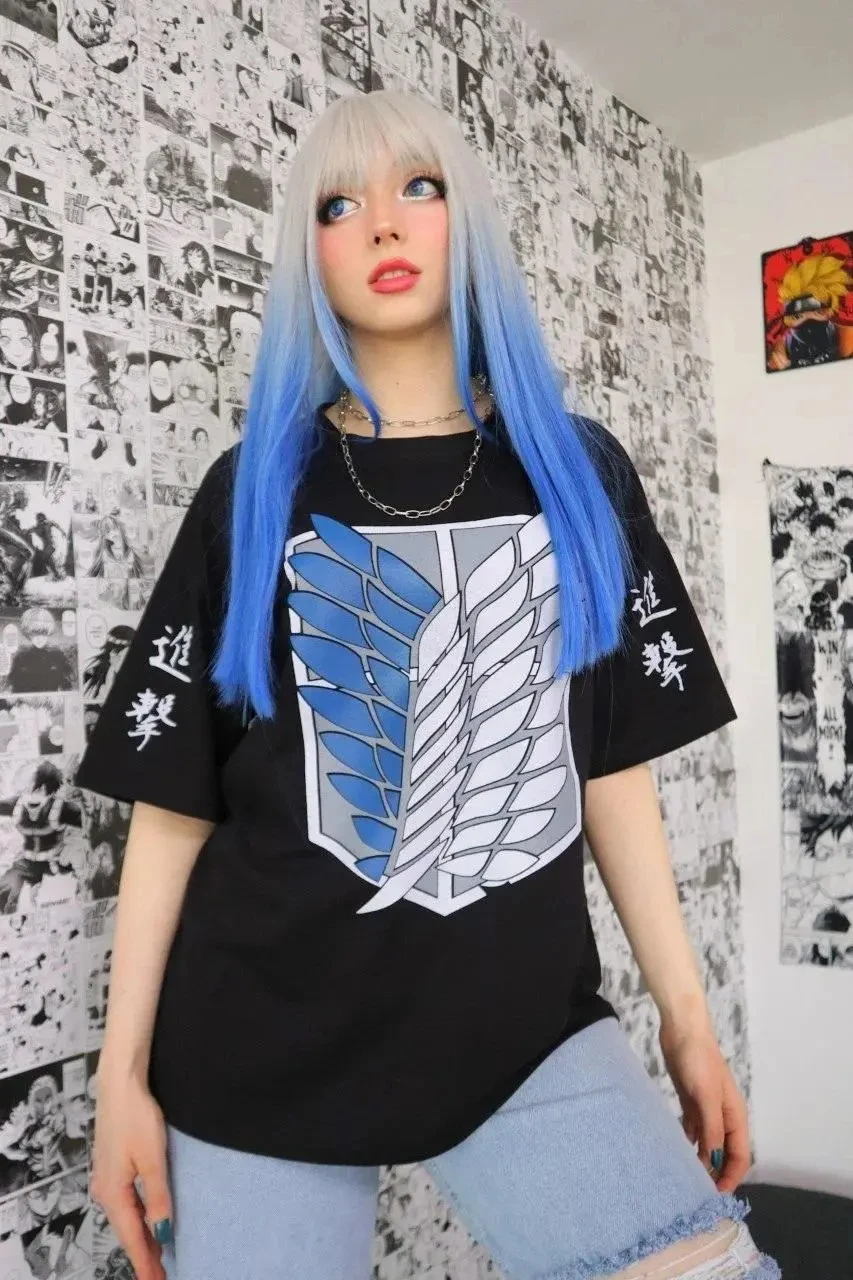 Attack on Titan Survey Corps Wings of Freedom Graphic T Shirt Japanese Anime Manga Fans Casual Men Women and Kids Streetwear Tee