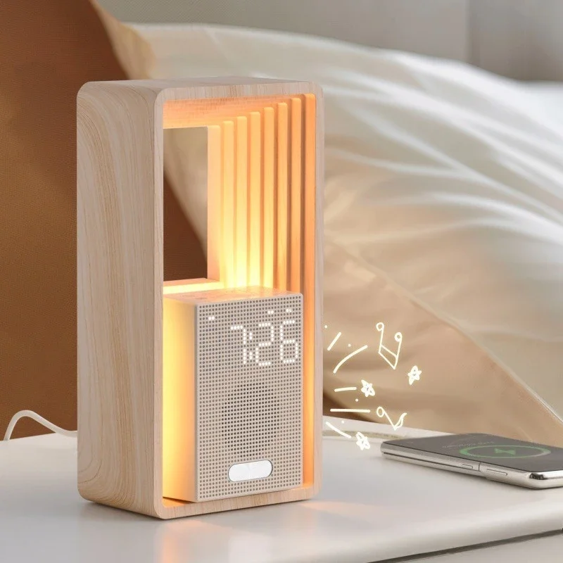 Simulated sunrise wake-up alarm clock white noise sleep audio night light high value bedside small desk lamp