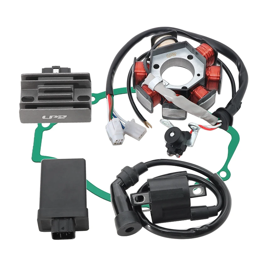 Motorcycle Regulator Rectifier+Ignition Stator Coil+Cover Gasket For Yamaha YB125 YBR125E BN9 OEM:5VL-H5510-00 2D0-H1960-00