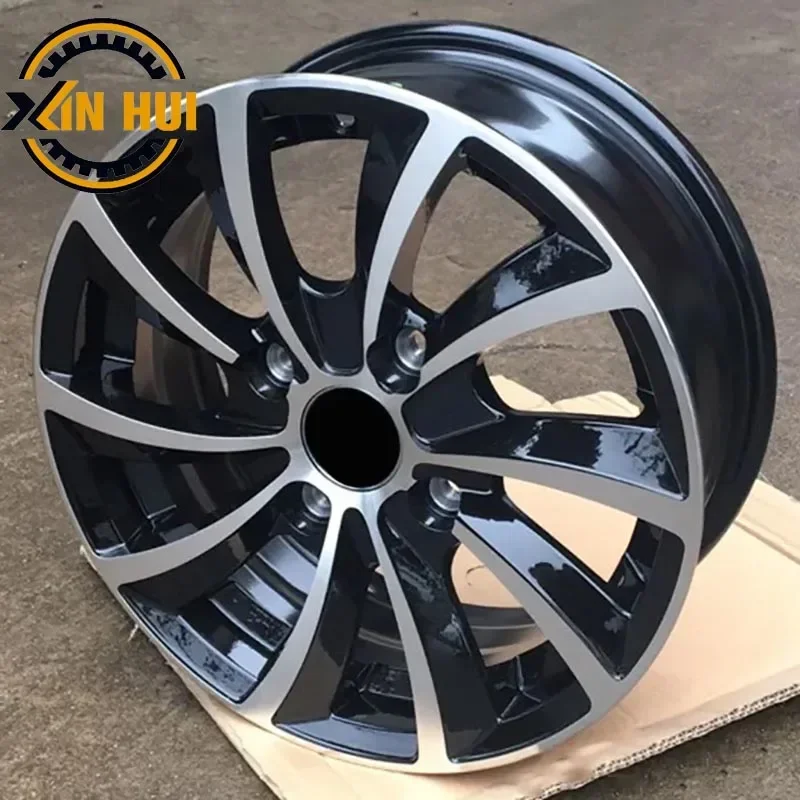 XingHui XX612 14 inch Aftermarket Wheel CB67.1 35mm Offset 4 Hole 4X100 14x5.5J Rims with Black Machine Face